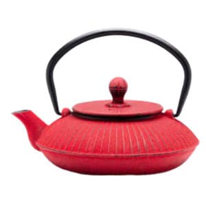 Red Chinese Castiron Tea Pot