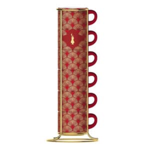 Art Deco Red Espresso Cups Set of 6